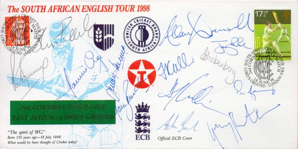 Lot 647: Cricket South Africa English Tour 1998 2nd Cornhill...