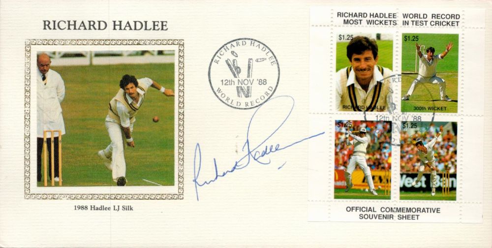 Lot 661: Cricket Sir Richard Hadlee signed Official Commemorative souvenir...