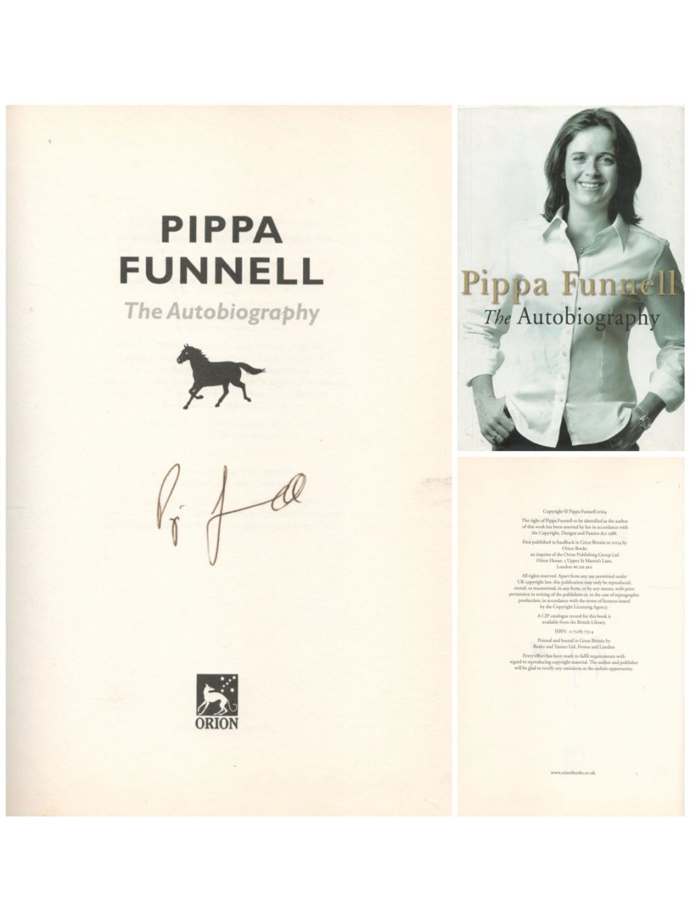 Lot 680: Pippa Funnell signed hardback book titled Pippa Funnell...