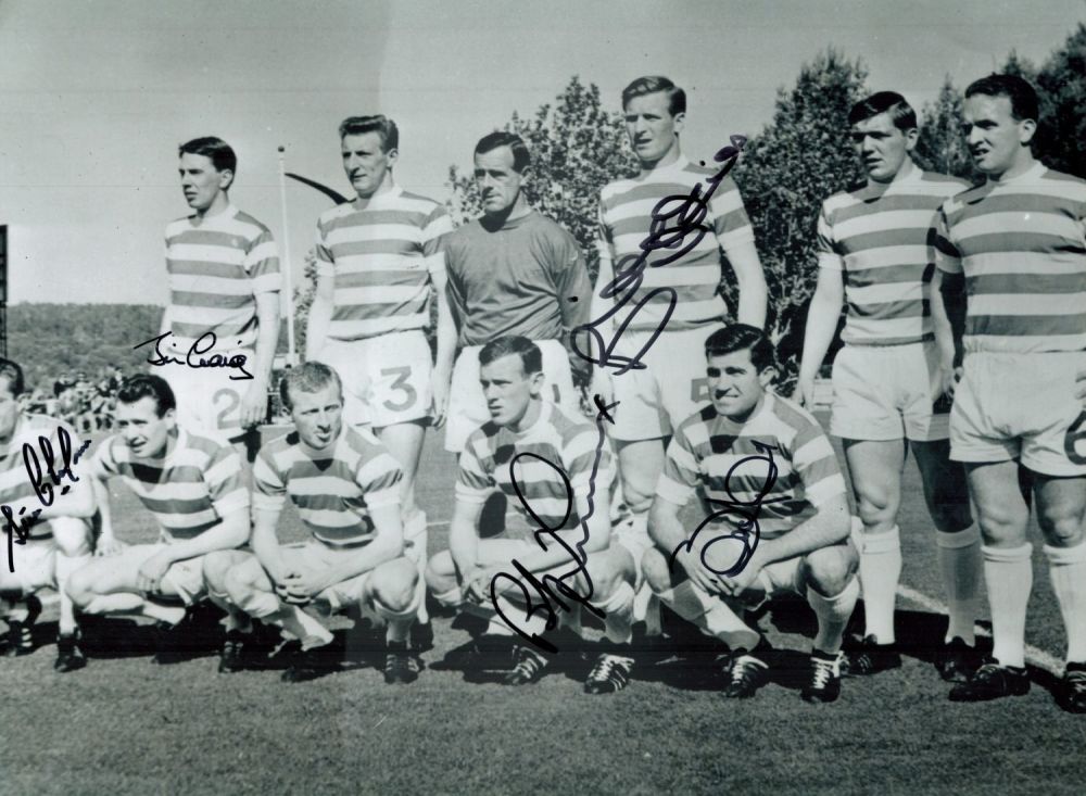 Lot 698: Football Lisbon Lions Celtic multi signed 16x12 black...