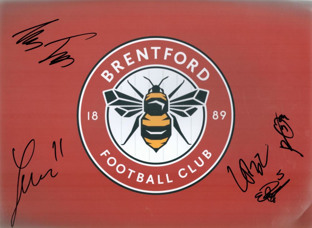 Lot 699: Football Brentford multi signed 16x12 colour photo 5...
