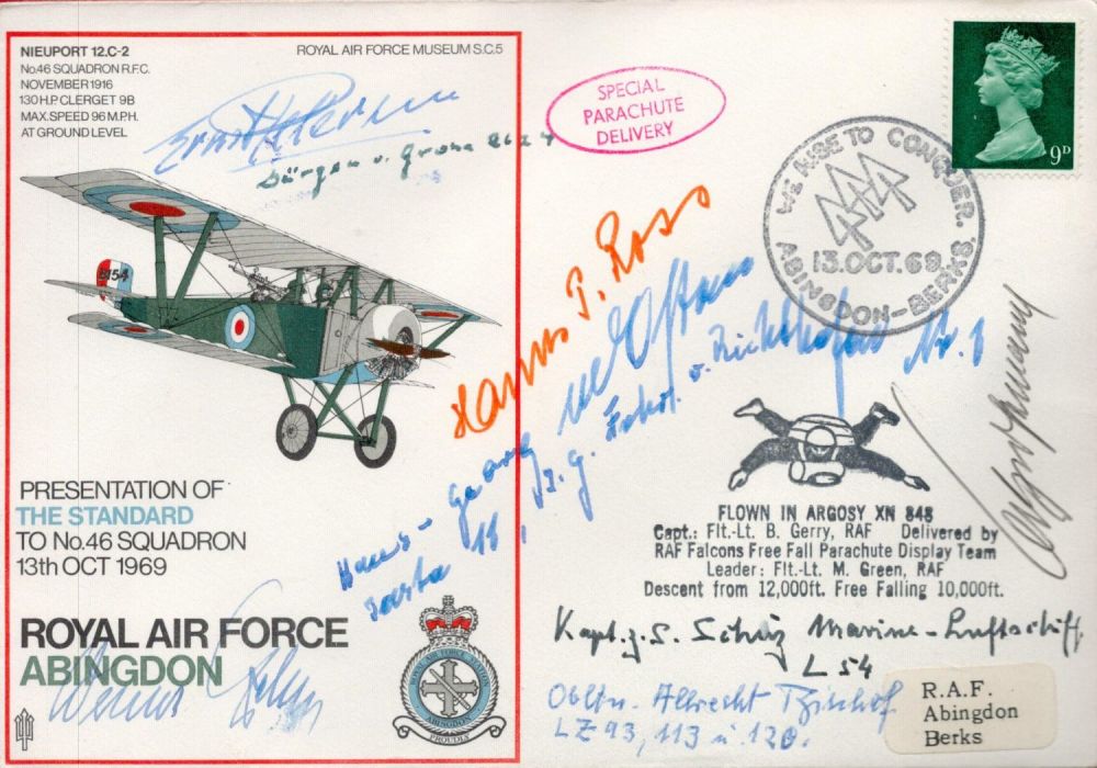 Lot 52: WW1 9 Zeppelin Crew Signed Presentation of the...