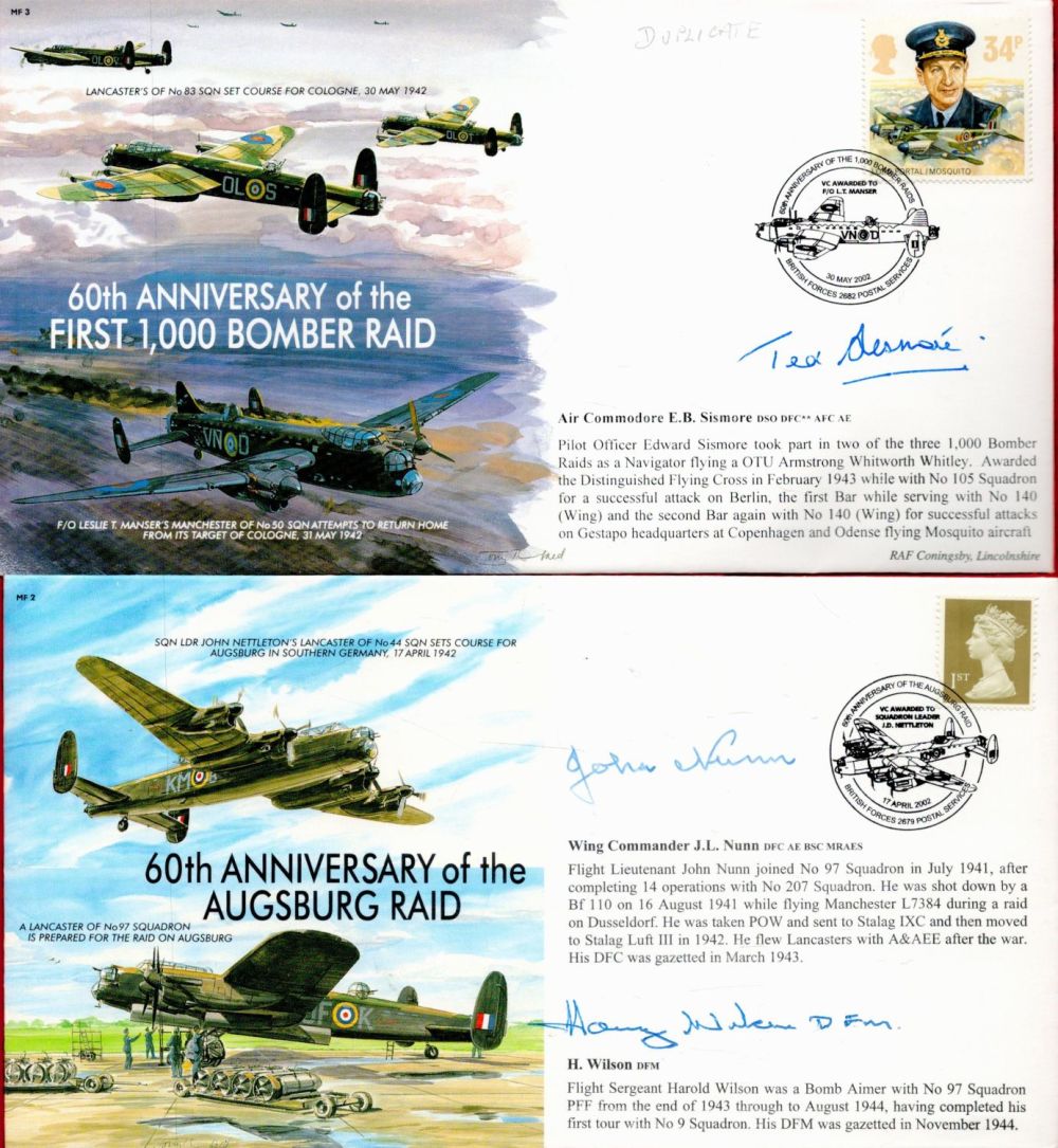 Lot 103: WW2 FDC Collection of 4 Signed MF Codes...