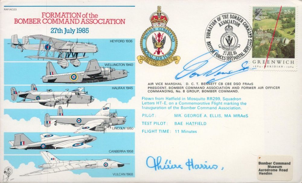Lot 108: WW2 AVM Tom Bennett and Lady Harris Signed...