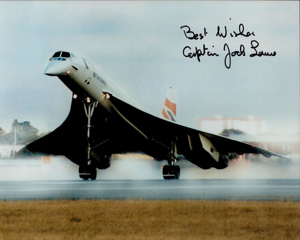 Lot 198: Captain Jock Lowe signed Concorde 10x8 colour photo....