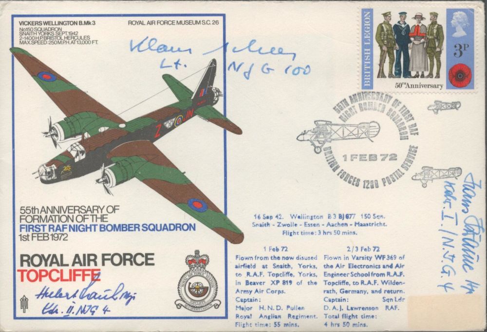 Lot 264: WW2 Luftwaffe Hans Rossbach multi signed cover. No...