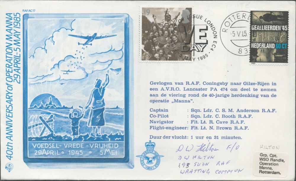 Lot 286: WW2 F/O DW Hilton of 195th Squadron Bomber...