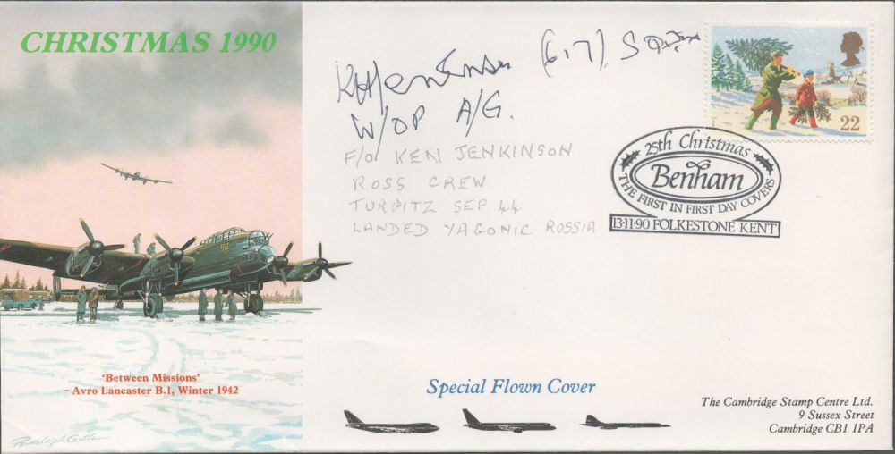 Lot 294: WW2 F/O Ken Jenkinson Signed Xmas 1990 Special...