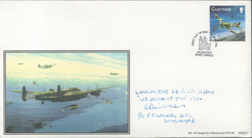 Lot 299: WW2 P/O VT Wilkes DFC Signed Tallboy Raid...