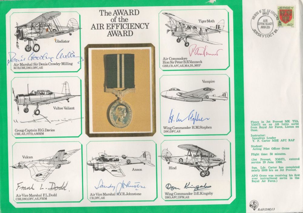 Lot 303: WW2 DM Medals Cover. 7 signatures including a...