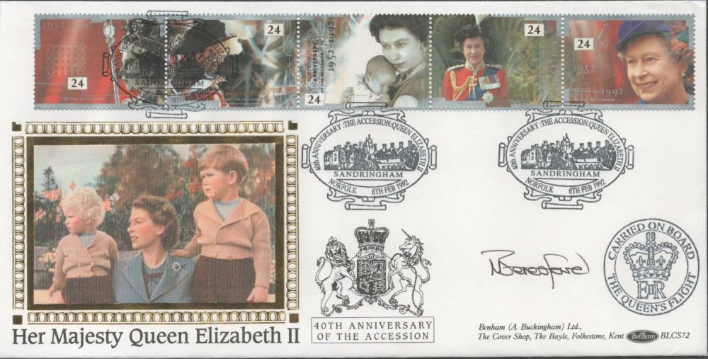 Lot 312: Wg Cdr Beresford CO Queens Flight signed 1992...