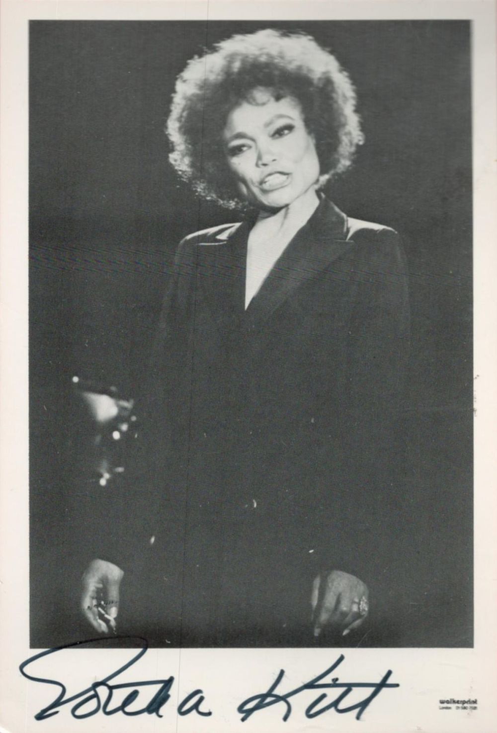 Lot 68: Eartha Kitt signed 6 x 4 inch young...