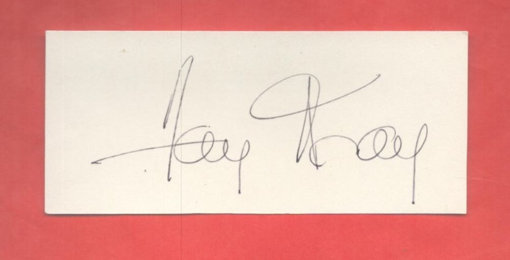 Lot 70: Fay Wray signed small white card. Good condition....