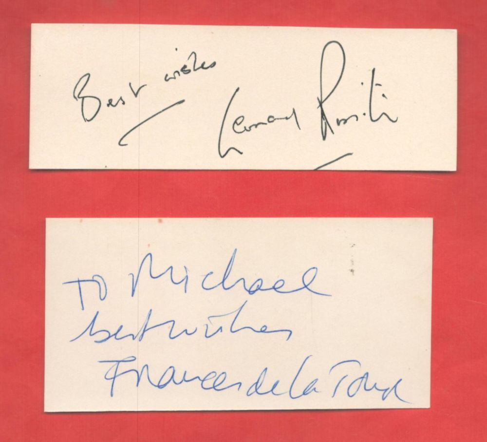 Lot 82: Leonard Rossiter and Frances De la Tour signed...