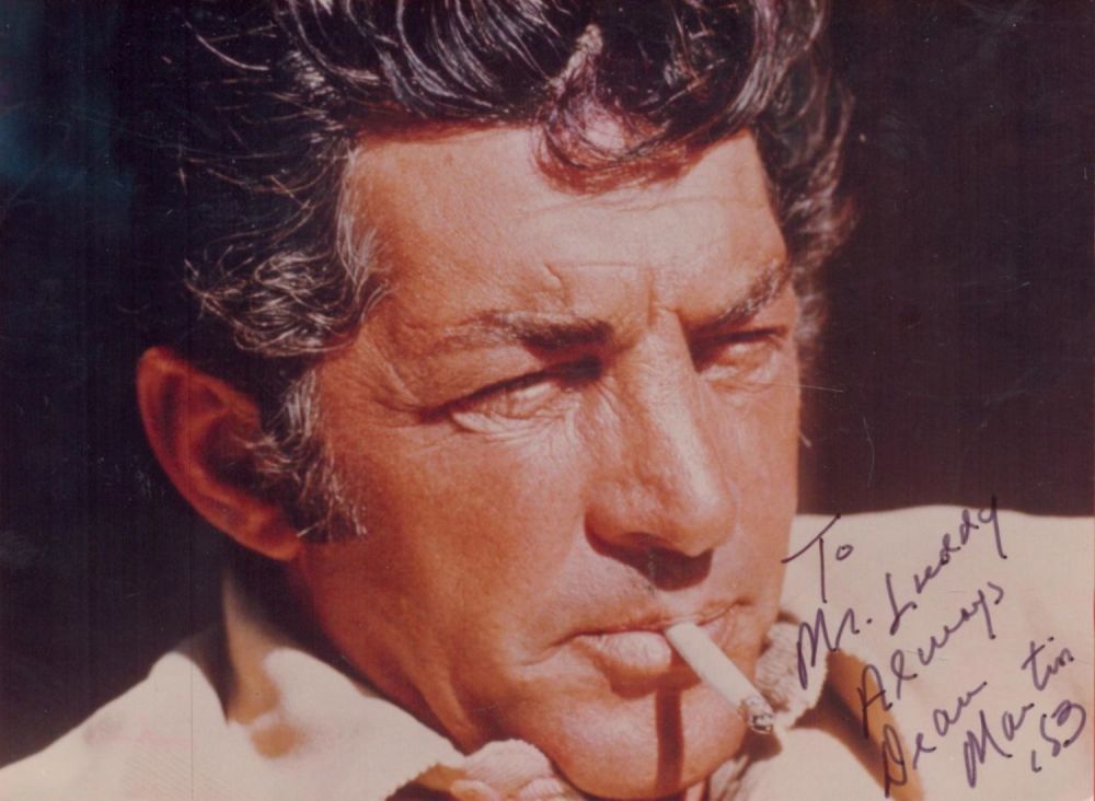 Lot 109: Dean Martin signed 6 x 4 inch colour...