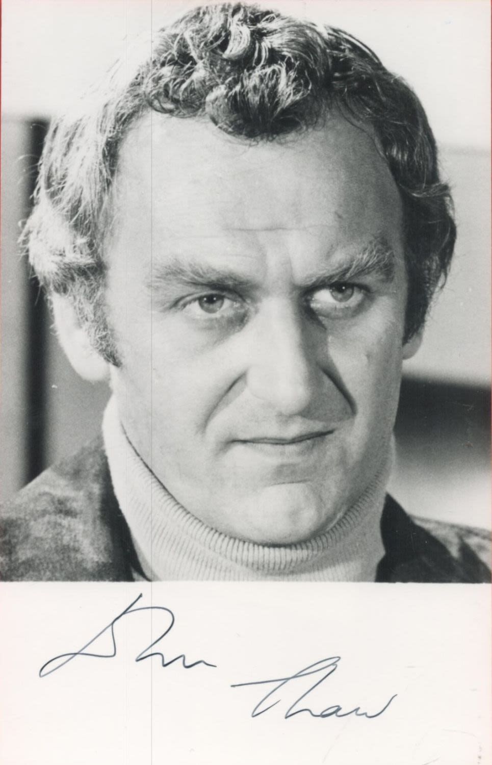 Lot 113: John Thaw signed 6 x 4 inch b/w...