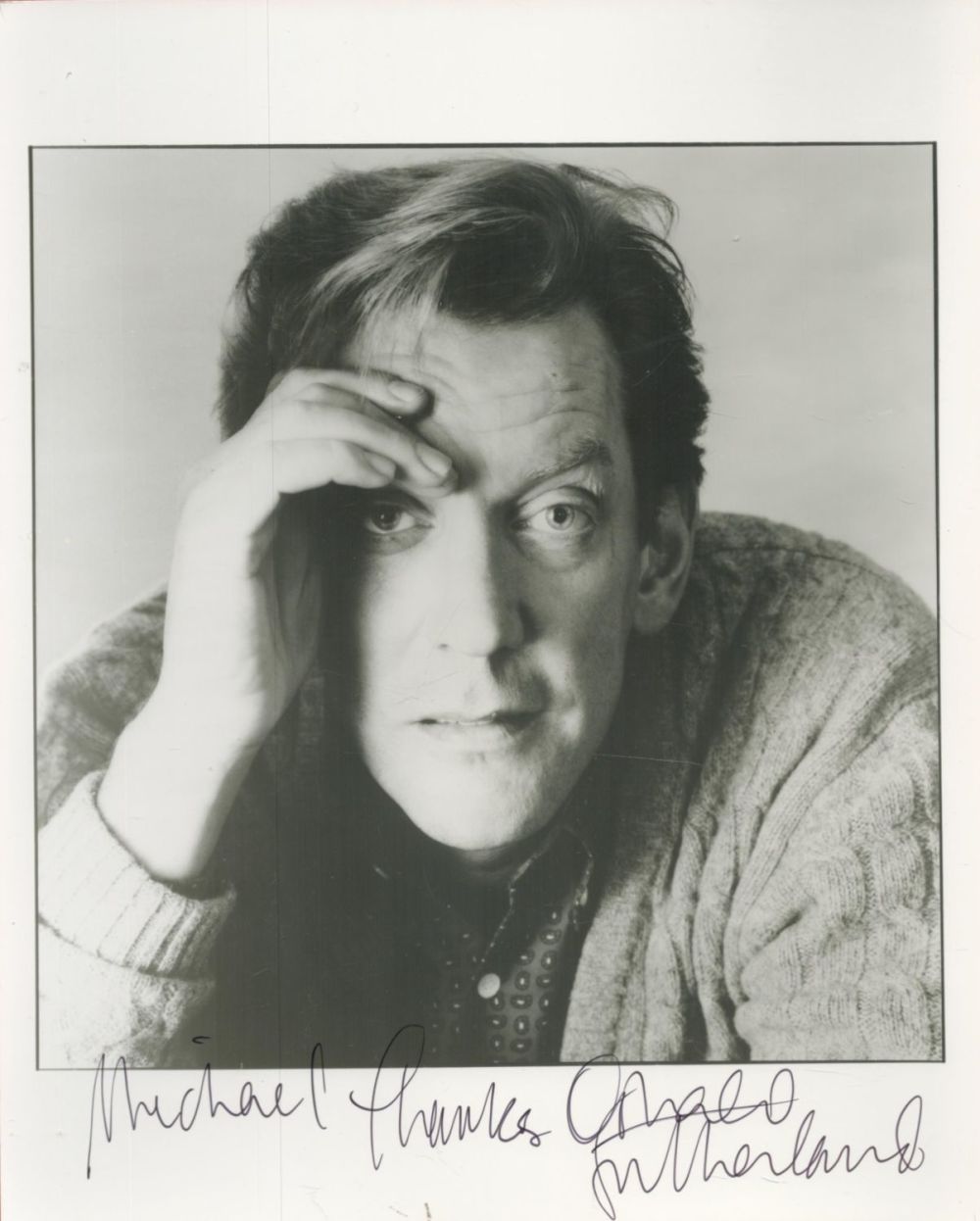 Lot 114: Donald Sutherland signed 10 x 8 inch b/w...