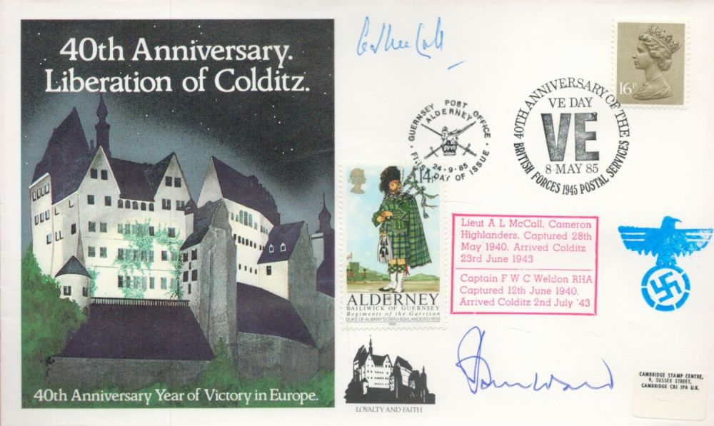 Lot 128: WW2 Colditz POWS Lt McCall and Capt Weldon...