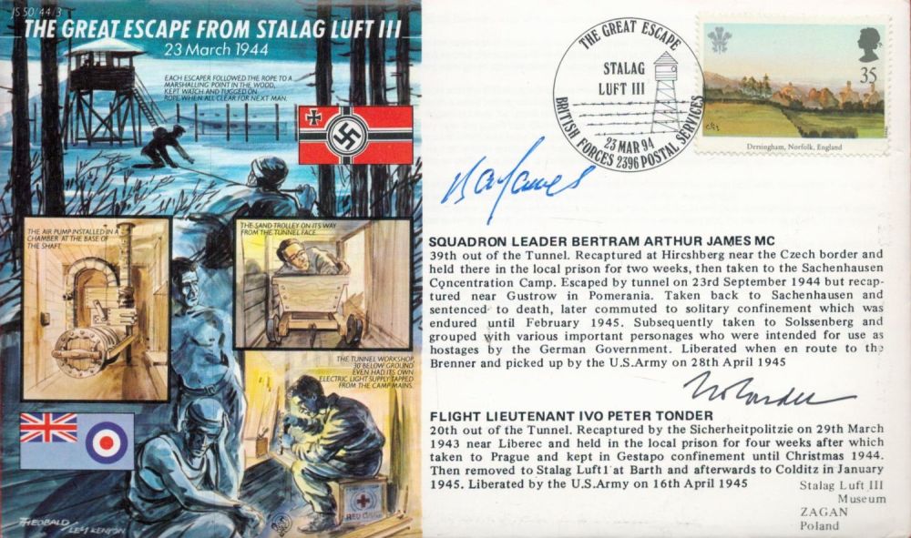 Lot 135: WW2 Great Escape cover signed by Sqn Ldr...