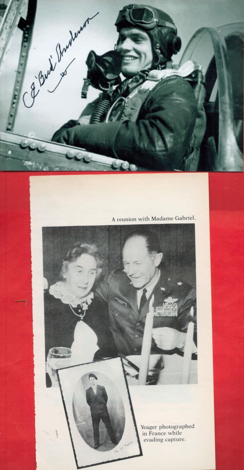 Lot 148: WW2 fighter ace Bud Anderson signed 6 x...