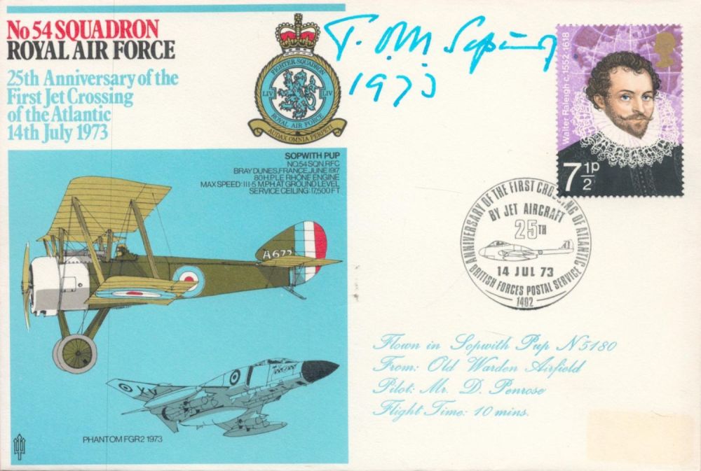 Lot 162: Aviation Pioneer Tom Sopwith signed 54 sqn Sopwith...