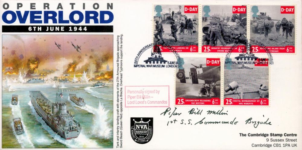 Lot 170: Piper Bill Millin signed 1994 Operation Overlords official...