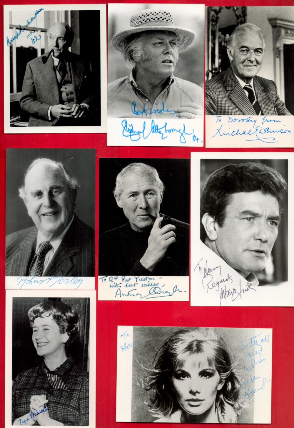 Lot 183: Collection of 8 Signed Black and White Photos...
