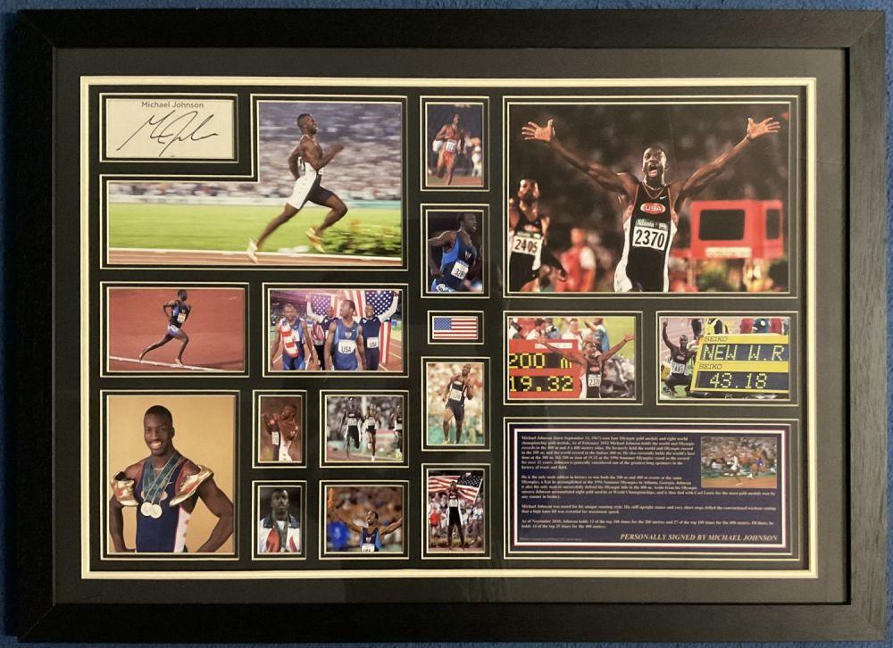 Lot 197: American 4 Time Olympic Champion Michael Johnson Signed...