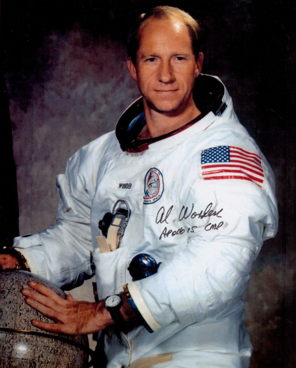 Lot 200: NASA Al Worden signed 10x8 colour photo. Good...