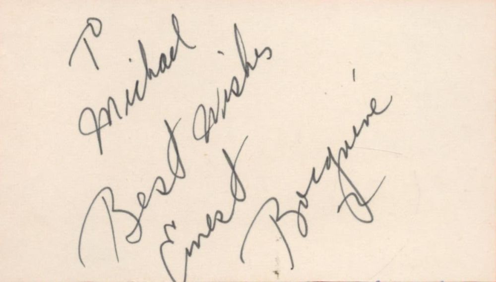 Lot 218: American Actor Ernest Borgnine Signed 4 x 2.5...