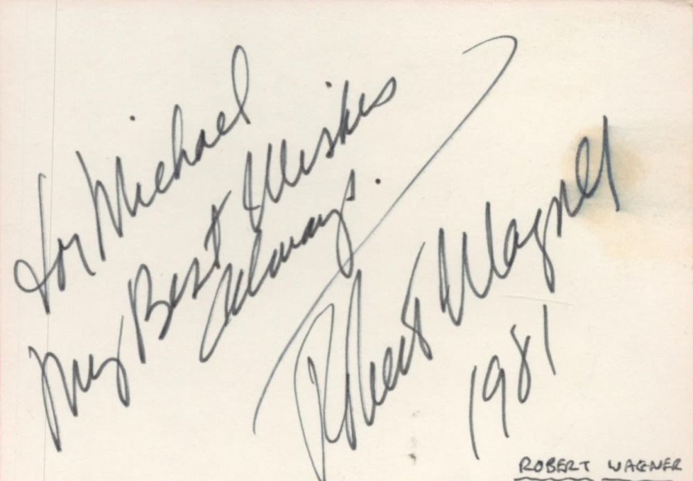 Lot 222: American Actor Robert Wagner Signed 4x3 inch White...