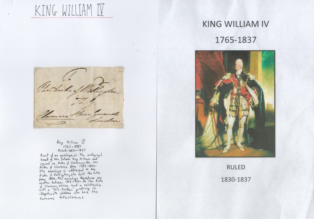Lot 294: King William IV signed vintage 5x3 envelope front...