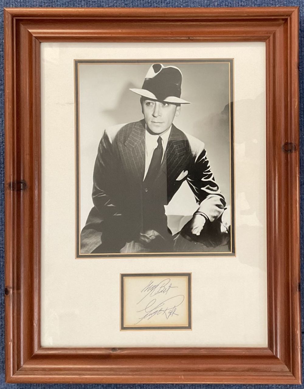 Lot 307: George Raft 19x15 mounted and framed signature piece...
