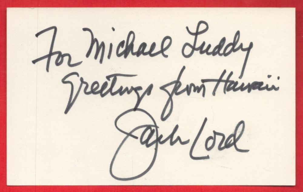 Lot 318: American Actor Jack Lord Signed 5 x 3...