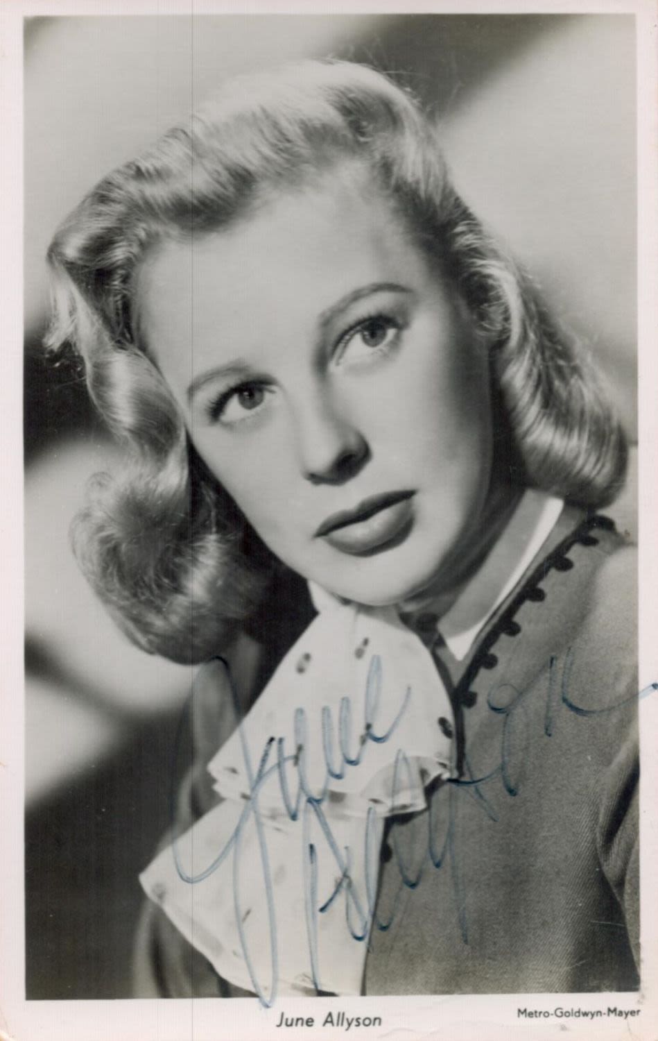 Lot 331: American Actress June Allyson Signed 5.5 x 3.5...