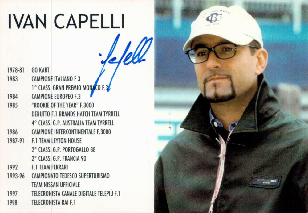Lot 380: IVAN CAPELLI Ferrari Racing Driver signed Promo Photo....