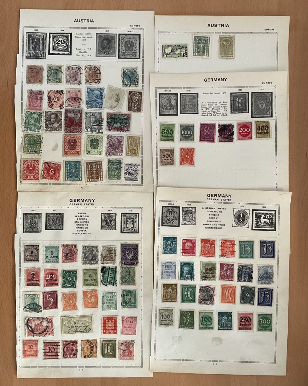 Lot 563: 5 Stamp pages of Germany and Austria. We...