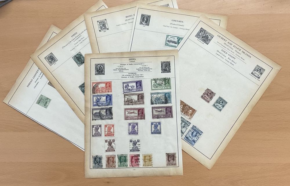 Lot 575: 19 Stamp Pages British commonwealth. Includes India and...