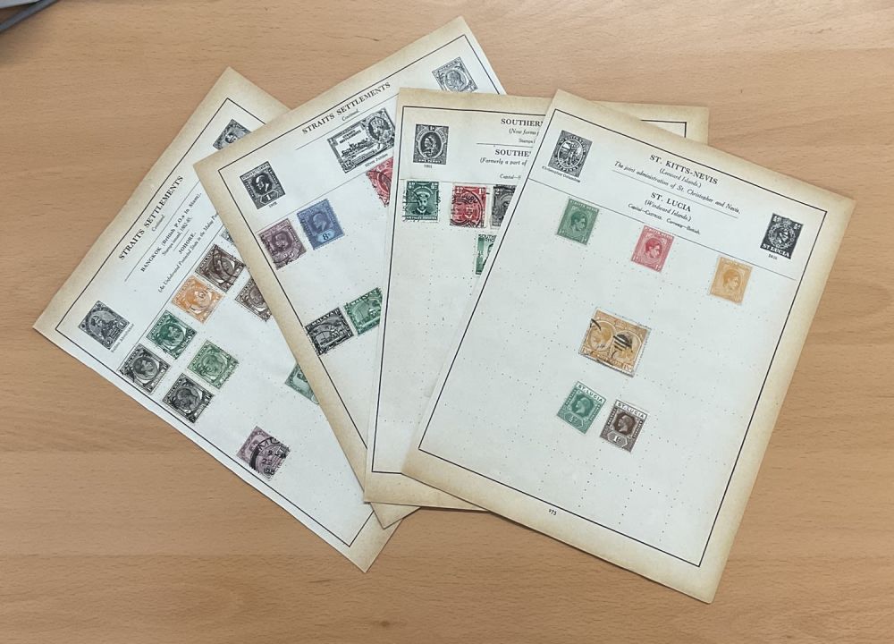 Lot 576: 15 Stamp pages British Commonwealth. Malta, Montserrat, North...