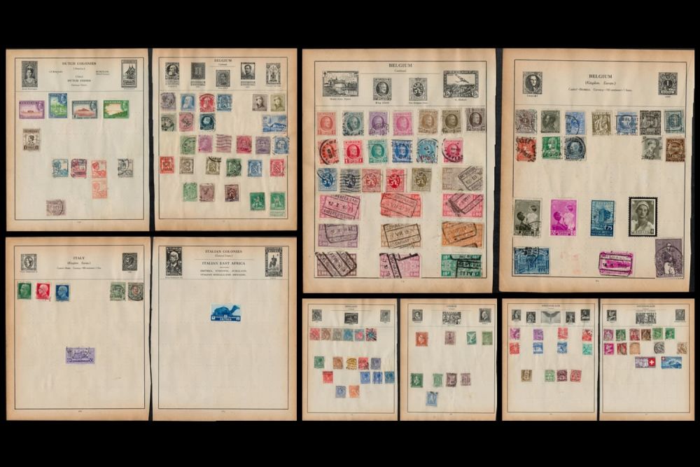 Lot 579: 23 Stamp pages of Europe. Including Belgium, Holland,...