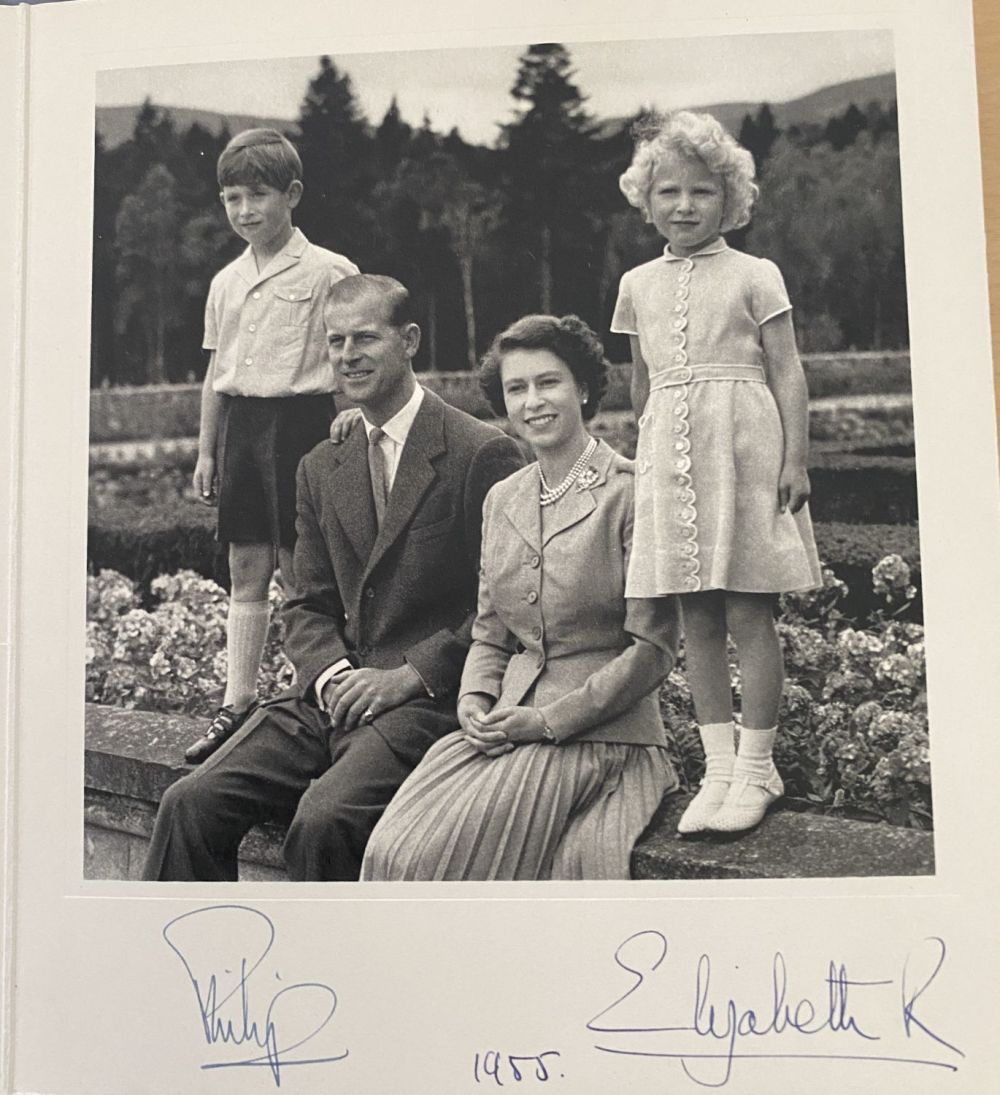 Lot 592: Queen Elizabeth II and Prince Philip signed 1955...