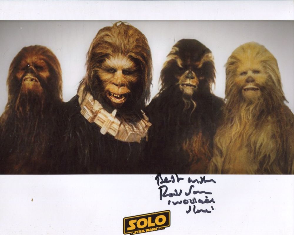 Lot 674: Star Wars Solo 8x10 photo signed by Wookie...