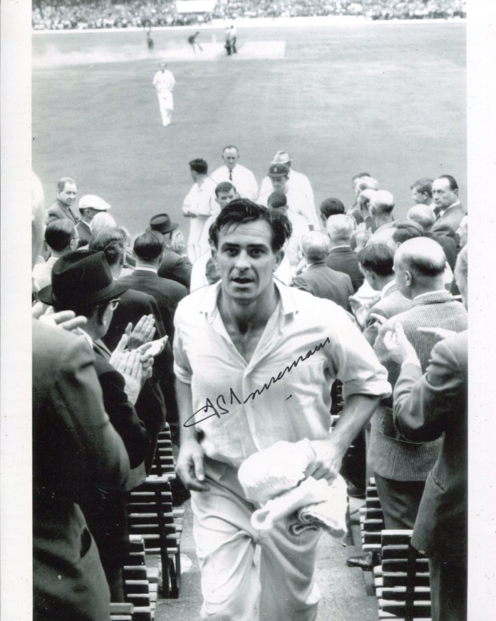 Lot 718: Freddie Trueman cricket legend signed 8x10 photo pictured...