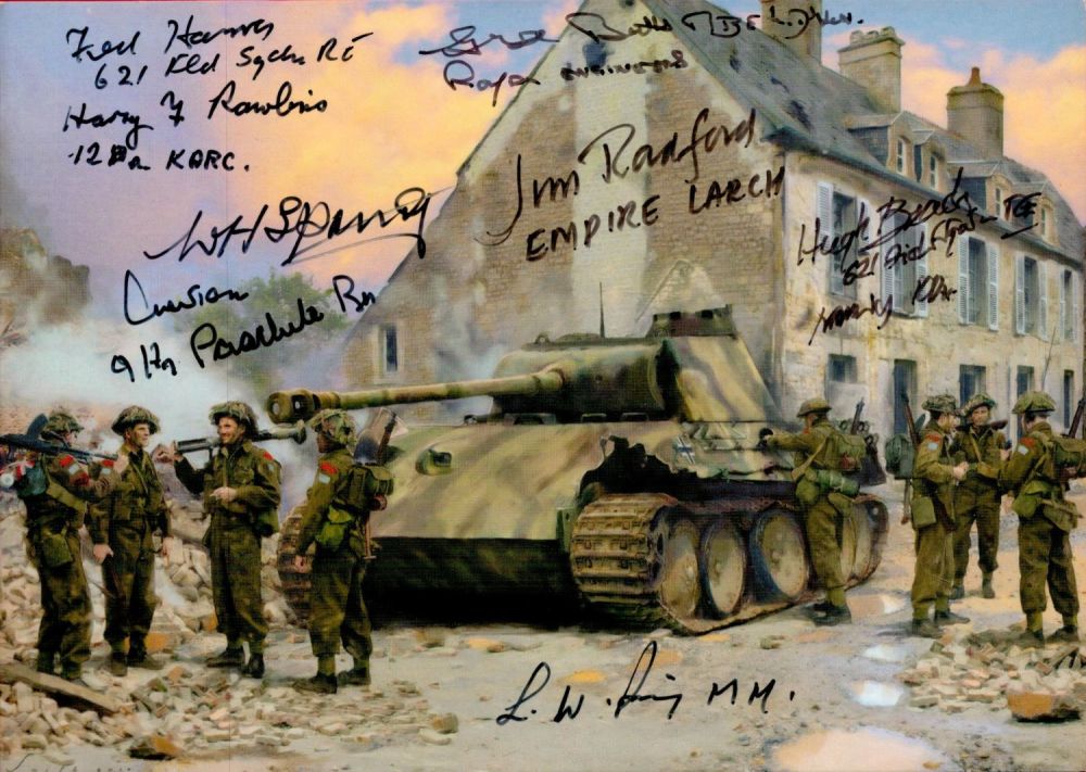 Lot 45: WWII commemorative multi signed D-day 6th June 1944...