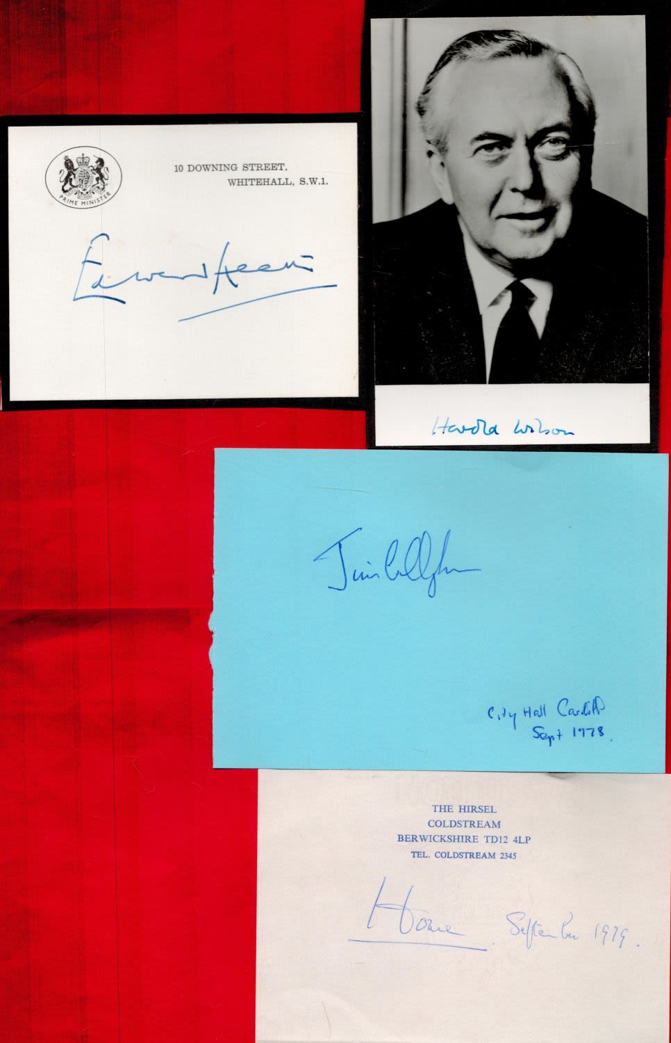 Lot 57: Prime Ministers collection 4 signed signature pieces includes...
