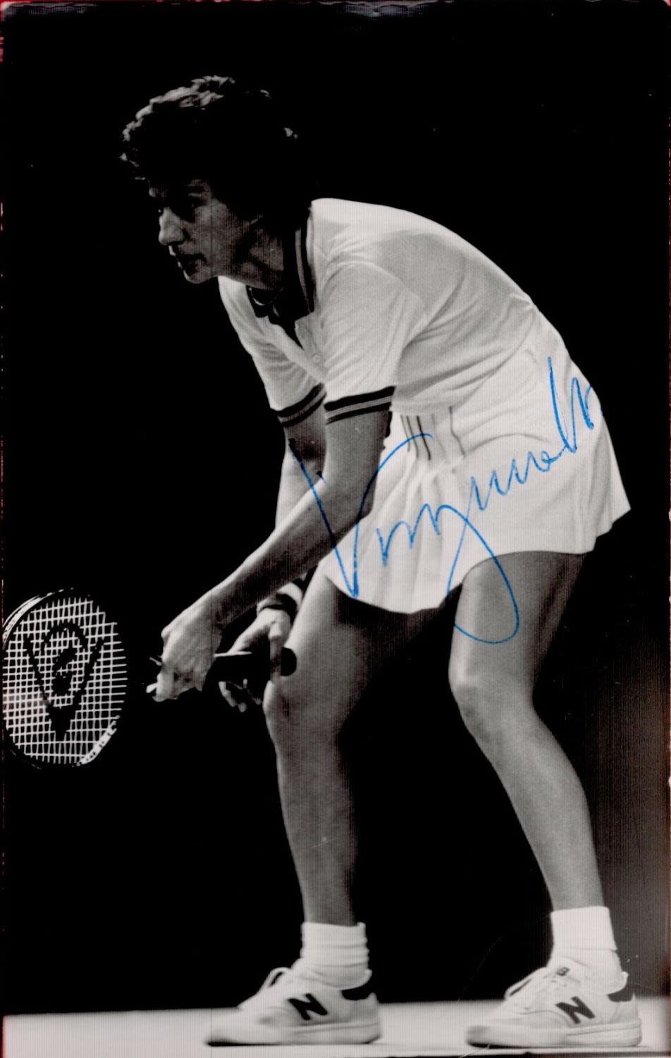 Lot 86: Tennis Virginia Wade signed 6x4 black and white...