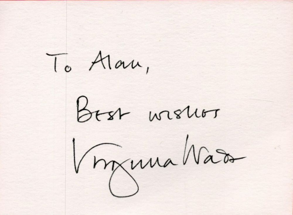 Lot 93: Tennis Virginia Wade signed 5x3 white card dedicated...