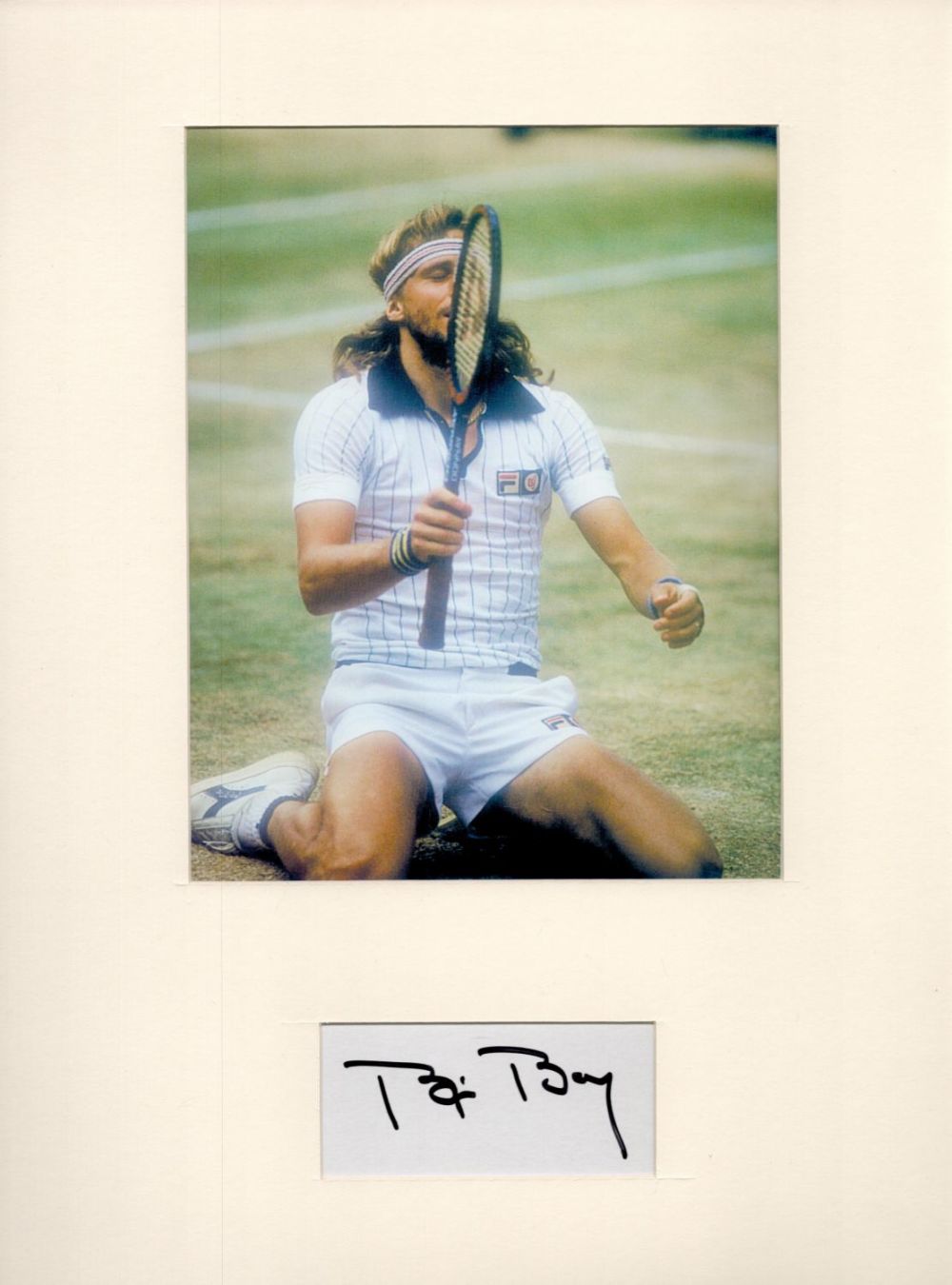 Lot 110: Tennis Bjorn Borg 16x12 overall mounted signature piece...