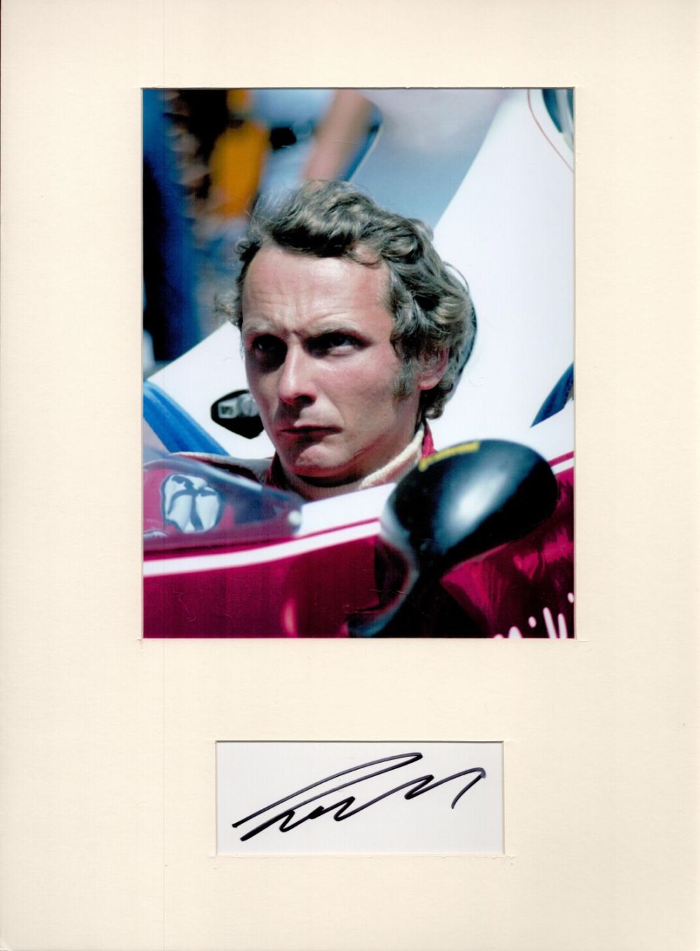 Lot 111: Motor Racing Niki Lauda 16x12 overall mounted signature...