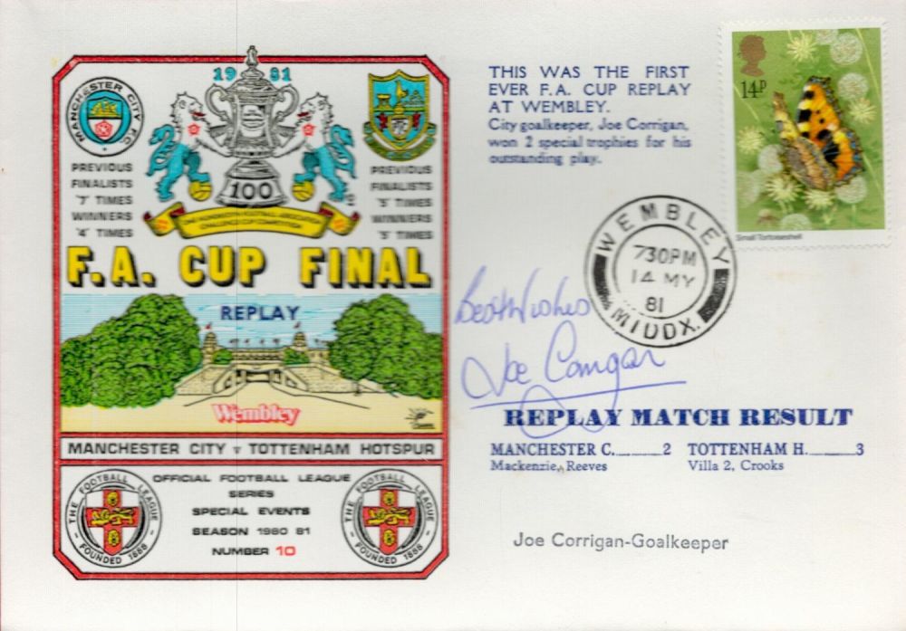 Lot 136: Joe Corrigan signed Manchester City v Tottenham Hotspur...